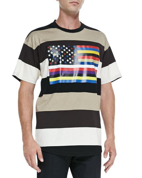 givenchy american flag shirt|Givenchy American Flag Striped Tee, Multi .